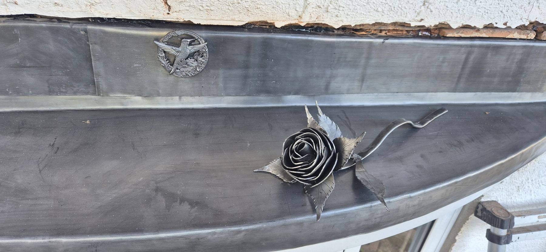 Decorative lead rose detail